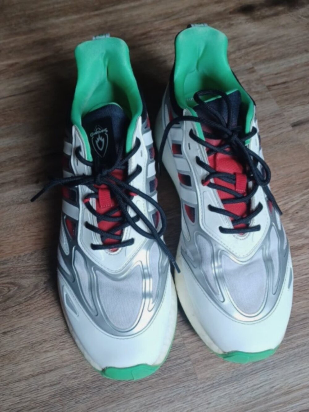 Adidas Marvel Guardians Size 12 White Green Red with Black Laces